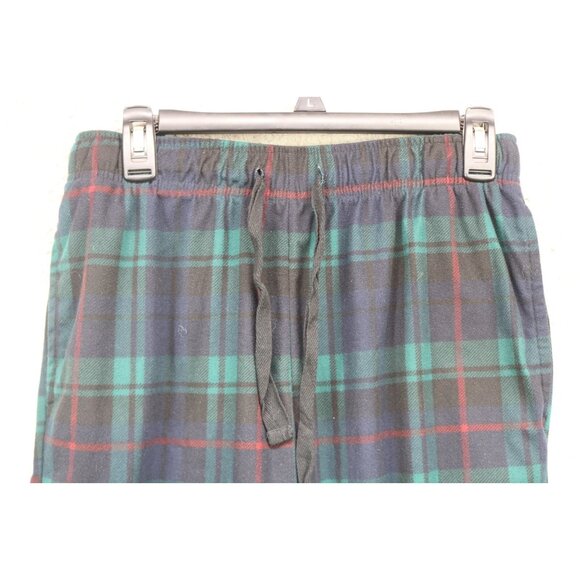 Cuddl Duds Navy/Green Plaid Pajama Set-Size Medium-Drawstring-Pockets-Classic - Picture 5 of 16